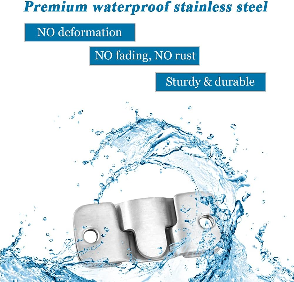 Bestgle 30 Pcs (15 Pairs) Wall Mount Buckle Bracket, Stainless Steel Interlocking Photo Frame Hanging Hook Hangers Buckle Insert Fittings for Mirror Picture Photo Painting image number 2