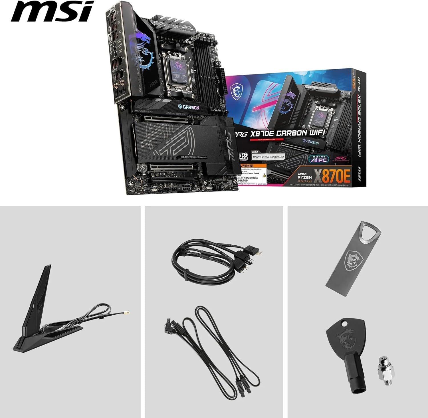 MSI AM5 ATX MPG X870E CARBON WIFI DDR5 Motherboard image number 4