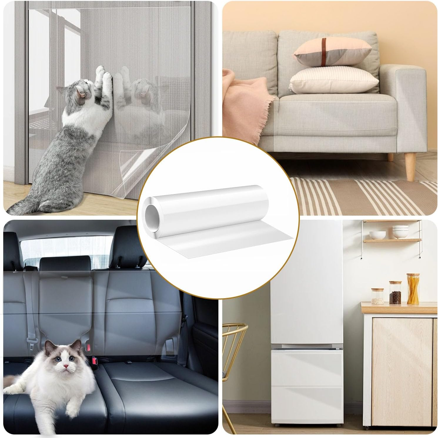 Self-Adhesive Cat Scratch Film, 30 X 300 Cm, Scratch Protection, Sofa Protection, Cat Scratching Film, Cats for Furniture, Anti-Scratch Film for Cats, PVC Cats, Scratch Protection, Sofa image number 4