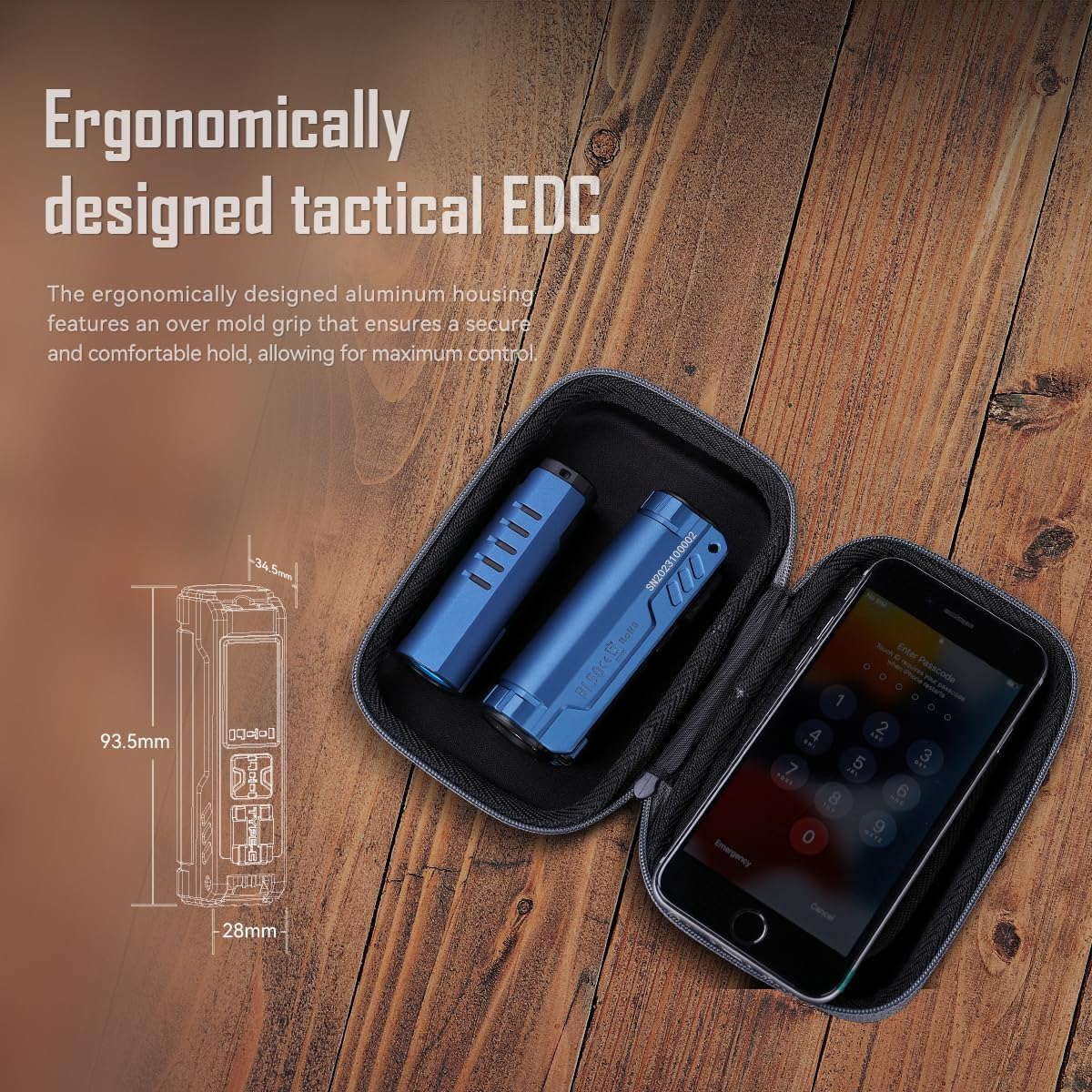 IMALENT BL50 EDC Torch, Bright 3600 Lumens Powerful 428M Long Range Flashlight Small Pocket Searchlight Tactical Strong Emergency Waterproof Torch Portable Household Outdoor Camping Walk Bike - Navy Blue image number 2