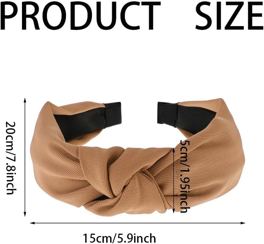 Hairbands,3 PCS Headbands for Women,Hair Bands for Women Wide Fashion Knotted Headband,Leopard Headband Non Slip Exquisite,Solid Color Elastic Hair Band Accessories,Suit for Girls and Women image number 1