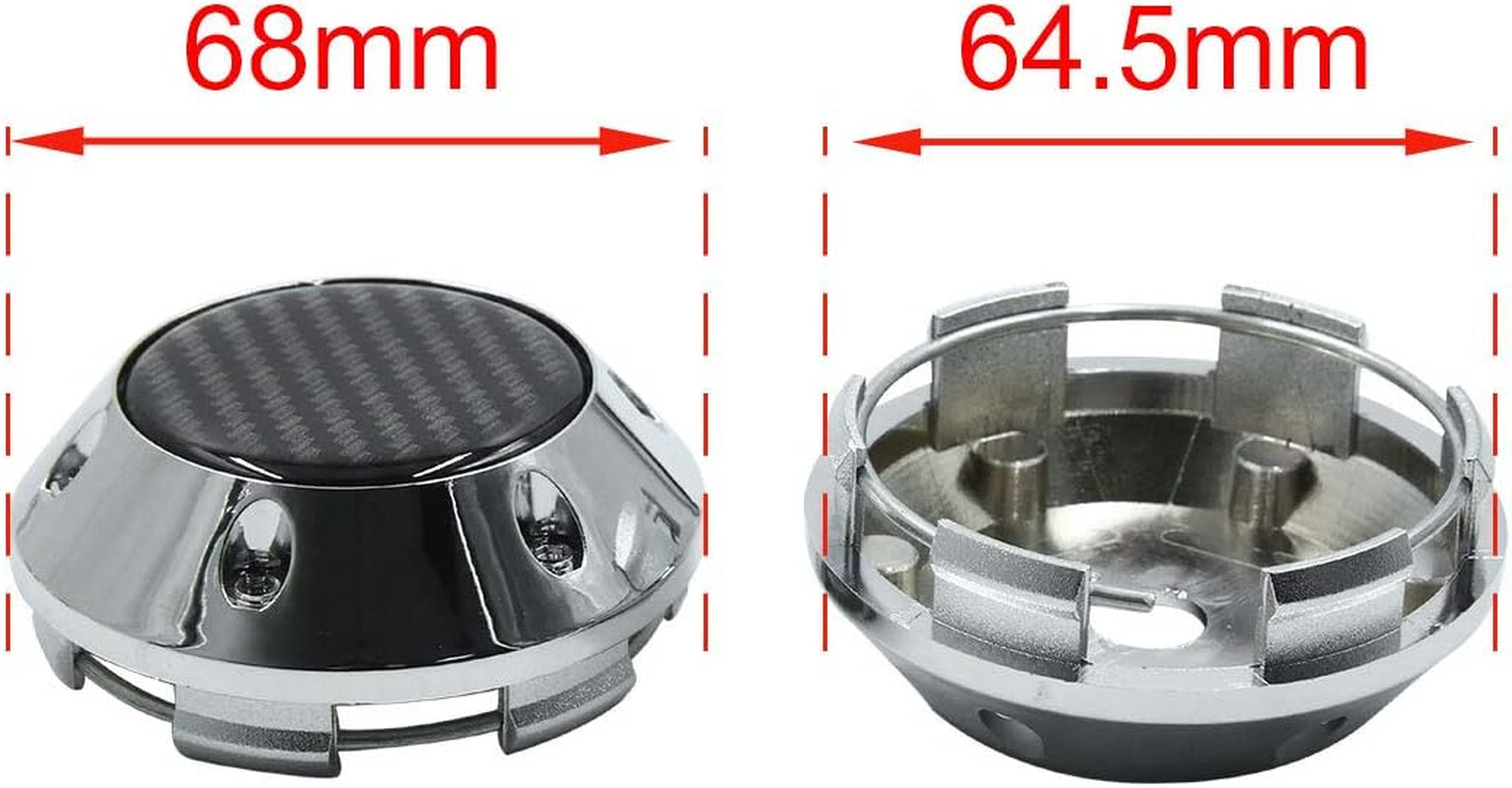 X AUTOHAUX 68Mm Car Wheel Tyre Center Hub Caps Cover W/Carbon Fiber Pattern Sticker 4Pcs image number 1