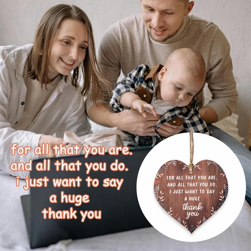 Engraved Wooden Heart Hanging Ornament Sign - Thank You Gifts for Women, Teachers, Coworkers & Friends - Home Decor & Housewarming Gift image number 5