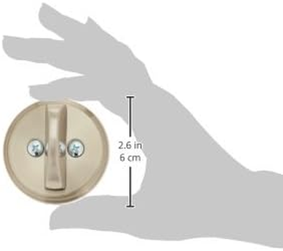 Schlage B81619 Satin Nickel Single Sided Residential Deadbolt with Thumbturn and outside Trim Plate from the B-Series image number 6