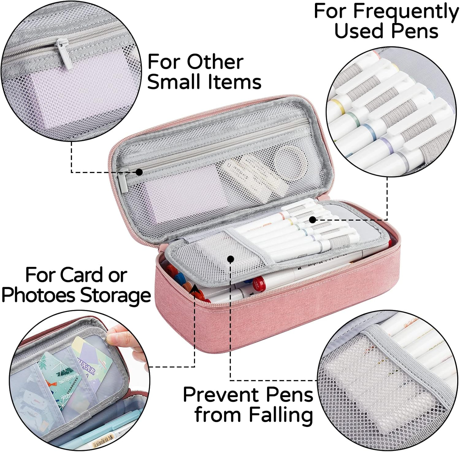 WEMATE Pencil Case Pencil Case 5 Compartments Large Capacity Pencil Case Large Pencil