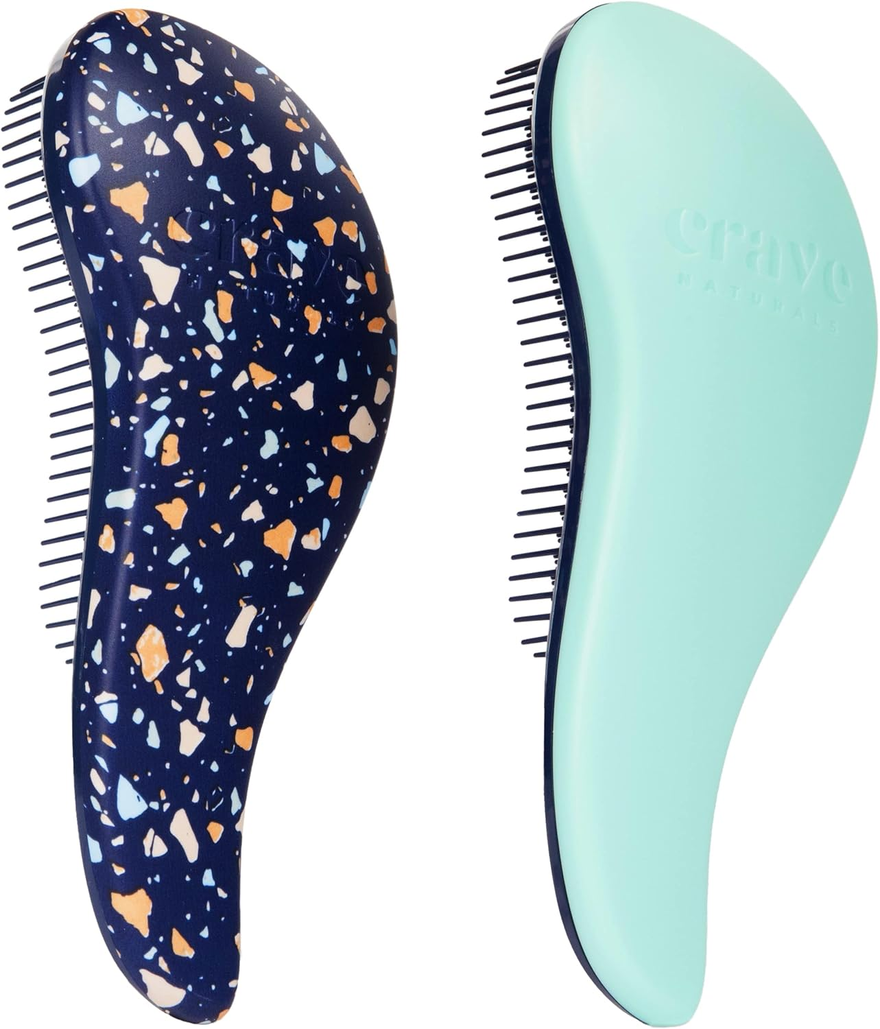 Crave Naturals Glide Thru Detangling Hair Brush for Adults and Kids Hair - Detangler Brush for Curly, Straight, Wet or Dry Hair - Hairbrush for Men and Women - Pink Hearts