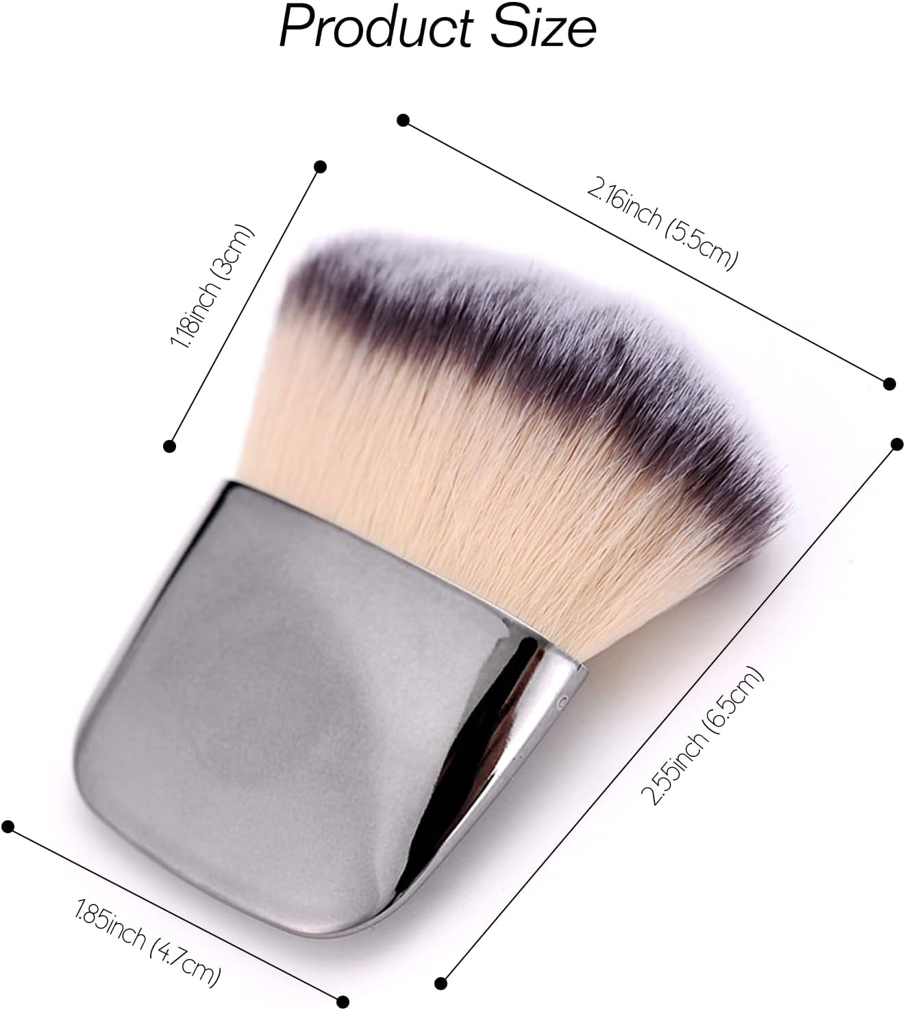 Jaasuee Makeup Brushes Set, Mini Multi-Functional Loose Powder and Blush Brush, Portable Soft Hair Beauty Tool (Silver) image number 1