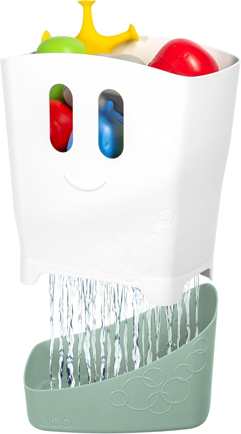 Ubbi Stand up Bath Toy Storage Organizer, Bath Caddy with Removable Drying Rack Bin for Toddlers and Baby, Sage image number 3