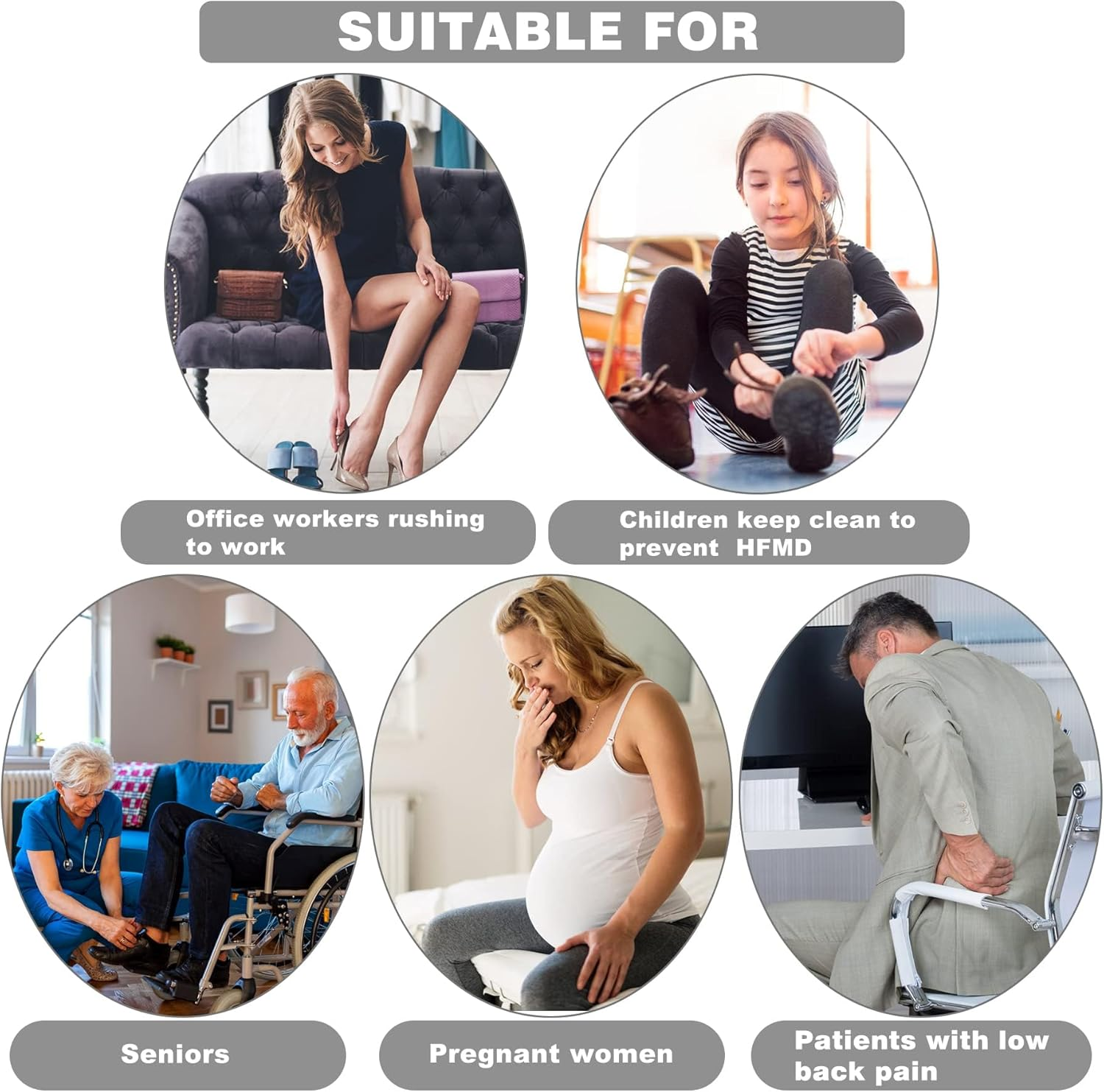 ZOMAKE Metal Shoe Horn Stainless Steel Shoehorn 19CM Portable for Travel - Black/2Pcs image number 6