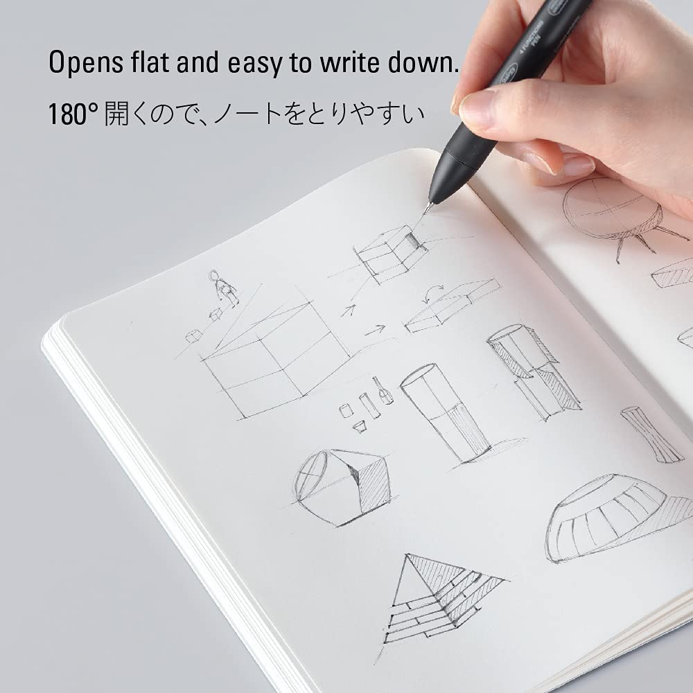 Nitoms STALOGY S4143 Notebook, 1/2 Year Notebook, A5, Plain, Black image number 5