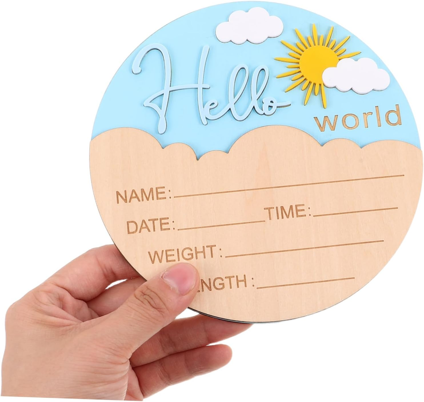 Ifundom Rustic Wooden Newborn Plaque for Photo Props Unisex Birth Name Board for Hospital Nursery Decor Lightweight Safe Design for Showers image number 5