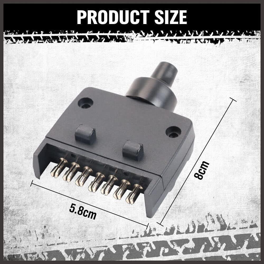 HORUSDY 4-Pack Tail Light Kit, Waterpoof 10-Led Brake Light Turning Indicator / 8M 5-Core Trailer Wire / 7-Pin Flat Male Trailer Plug for 12V Trailer, Caravan, Ute image number 4