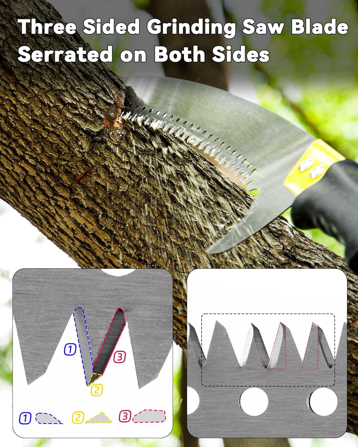 Blumetrec 327Cm Pole Saw with Adjustable Length for Tree Trimming, Lightweight Manual Pruning Saw with Mn Steel Blade, Long Extension Branch Cutter Pole Pruner for Yard, Garden, Patio and Forestry Use image number 1