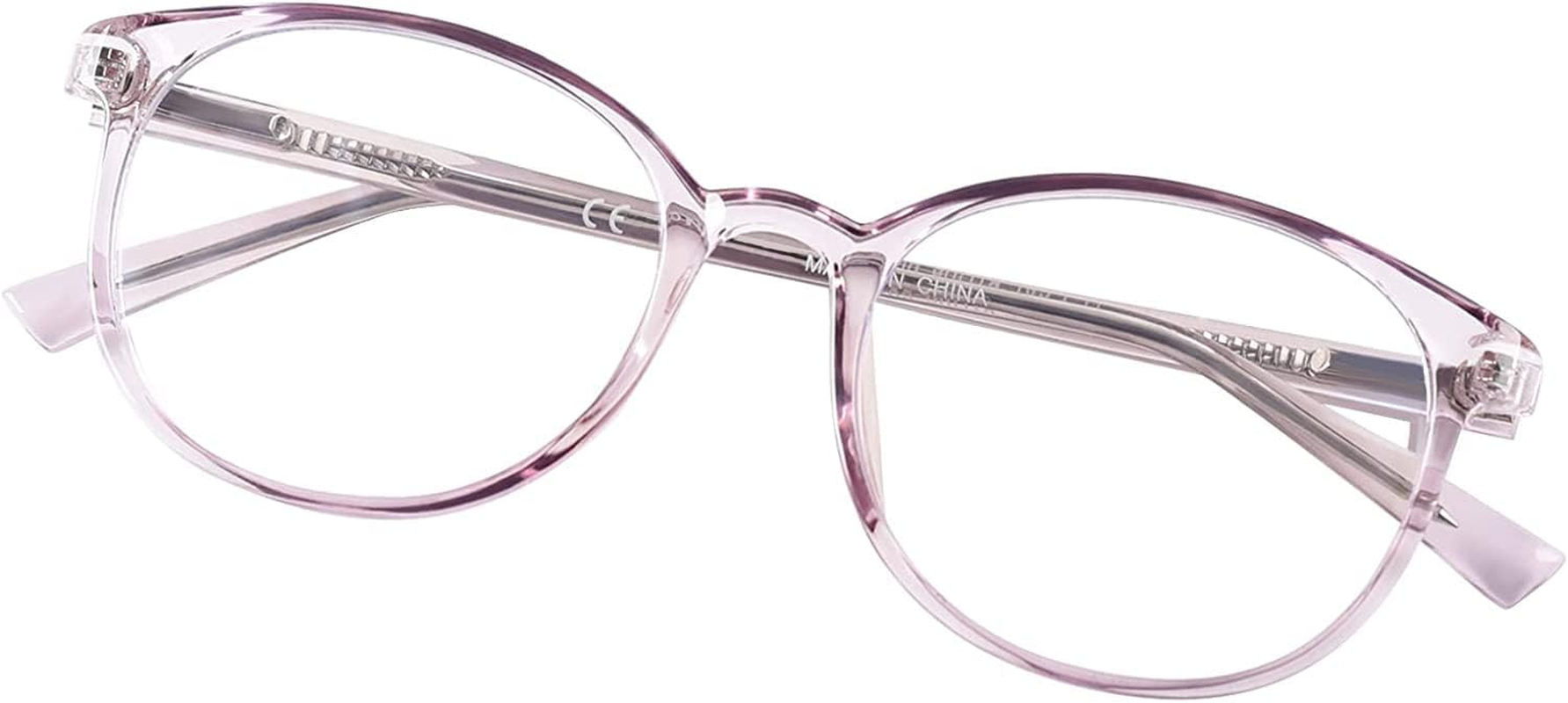 OPTOFENDY Blue Light Blocking Glasses Women, TR90 round Gradient Computer Eyeglasses, anti Eyestrain Eyewear