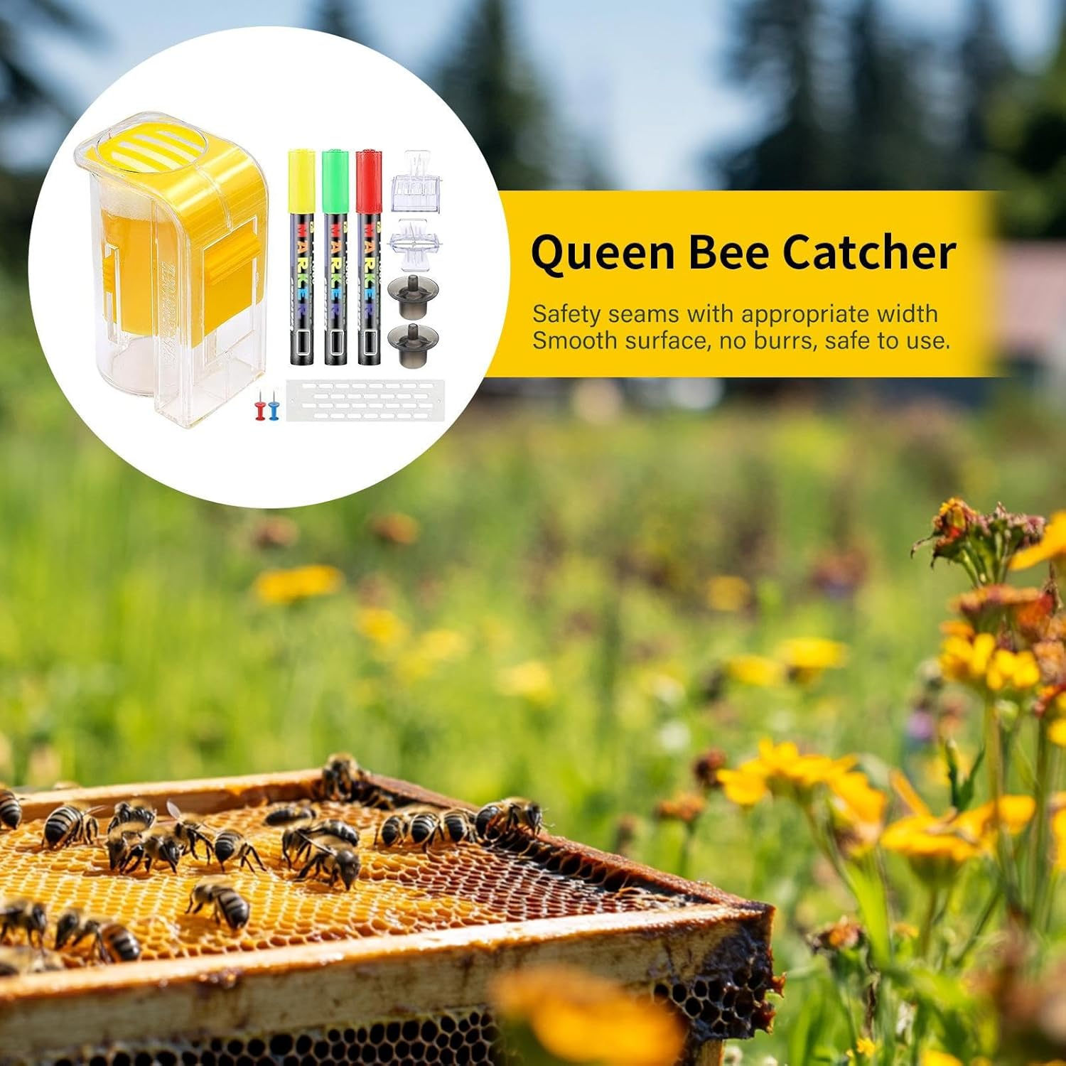 Queen Bee Clip | Queen Bee Marking Cage - Clear Marking Tools Catching Set for Home Farm Agriculture Transport Outdoors Beehive Isolation image number 5
