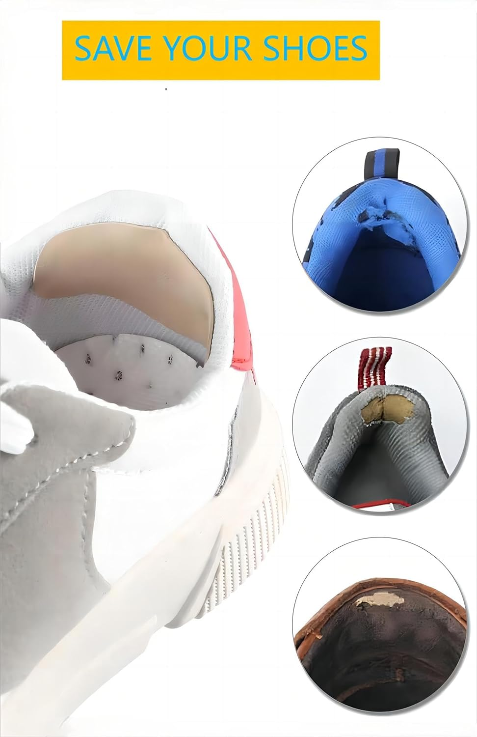 Lehuan 8 Pairs Shoe Heel Repair Patch, Self-Adhesive inside Shoe Patches for Holes, Wear Prevention Insert Quick Patch Hole Repair Patches Kit image number 5