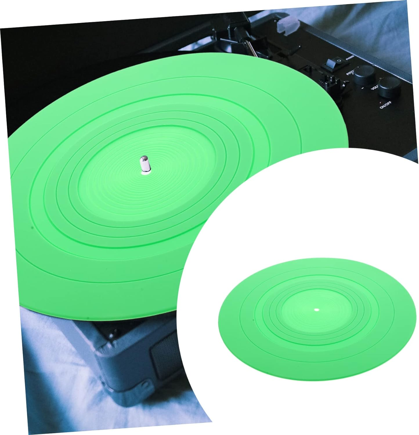 SUPVOX Vinyl Record Player Mat Anti-Static Silicone Disc Pad for Turntable Replacement Accessory Shock Absorption and Reduction image number 4