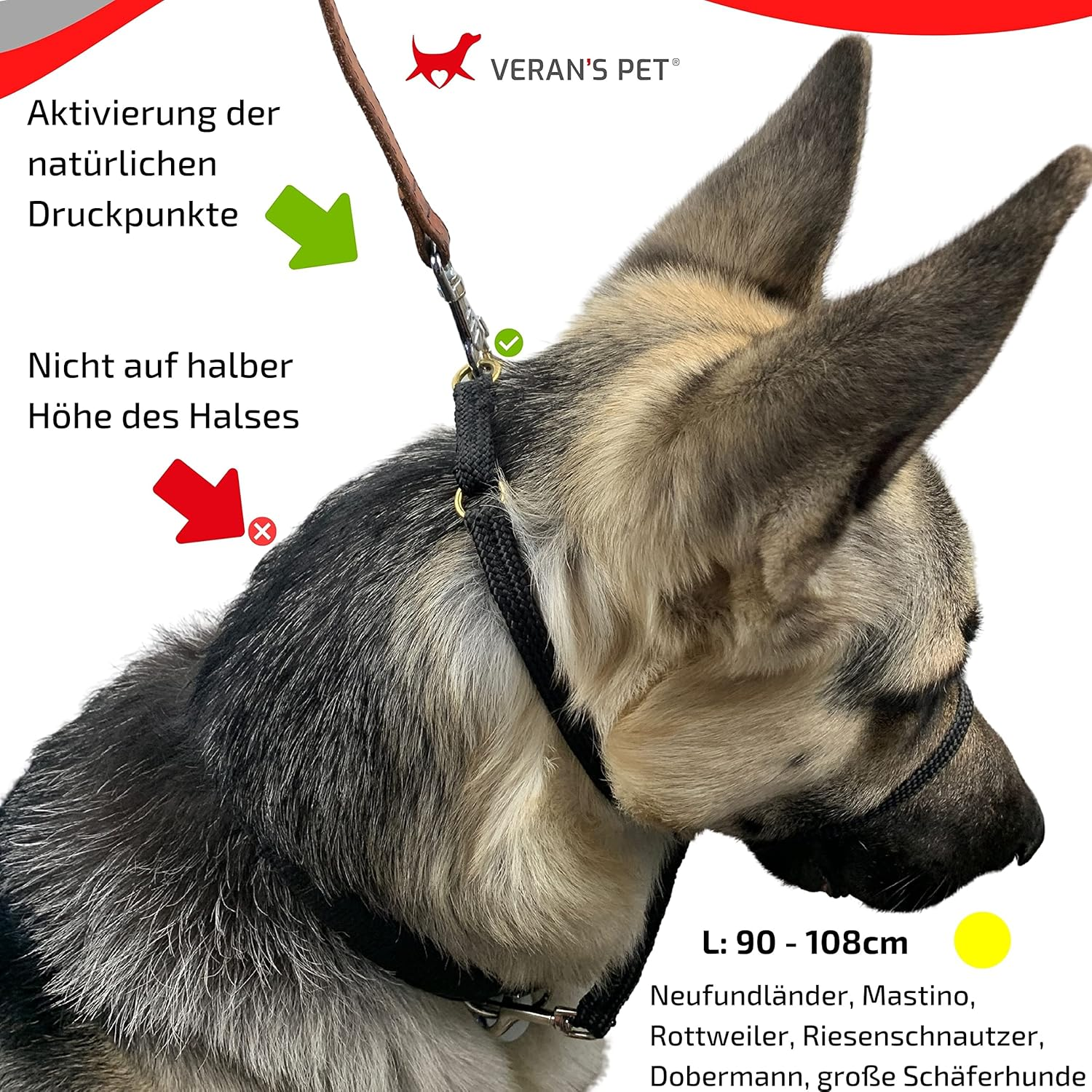 Premium Dog Harness &ndash; Training Collar Lovely Anti-Pull Harness Guaranteed Reduces Aggression Anti-Bark Collar Head Holster for Small to Large Dogs Black image number 2