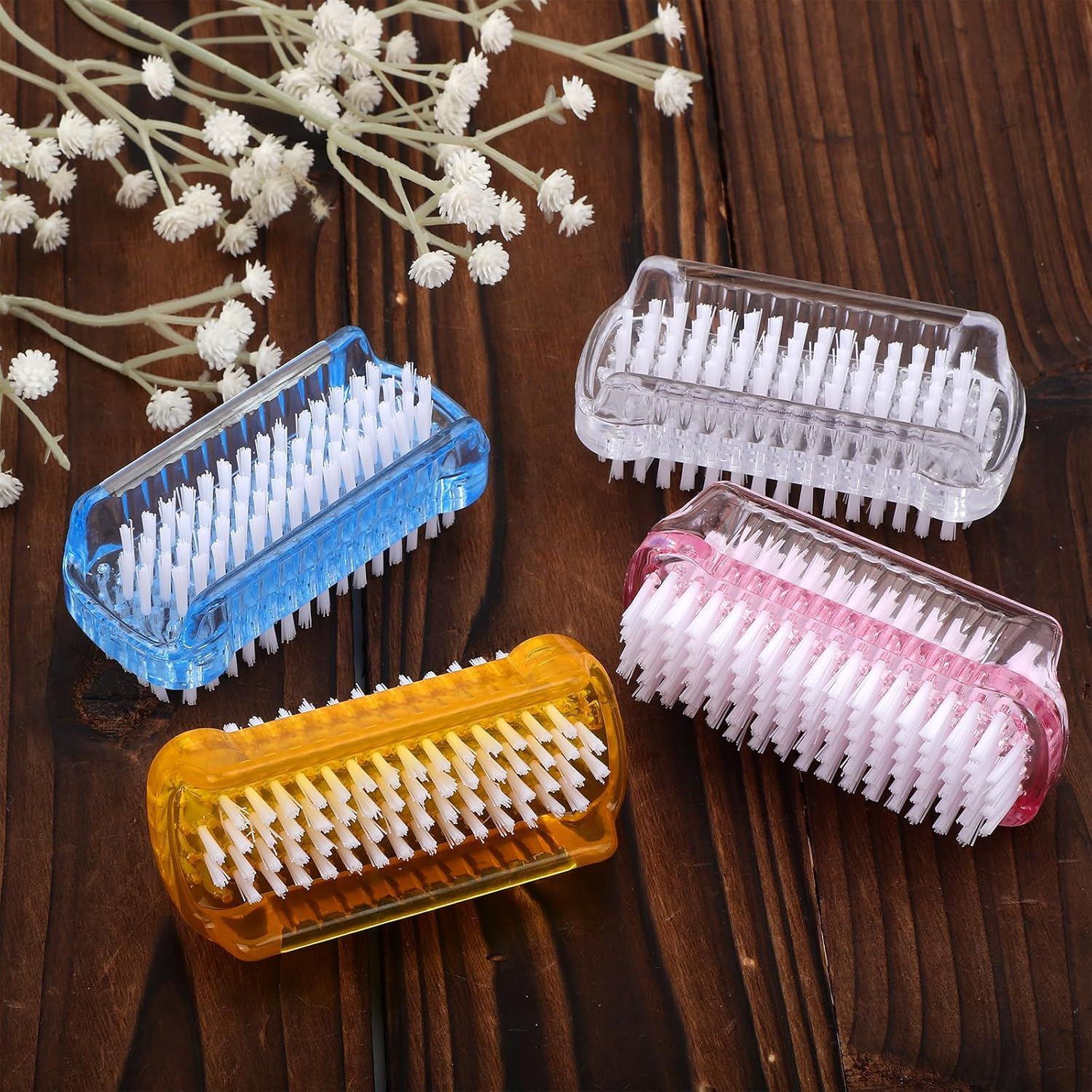 4 X Nail Brush for Cleaning Fingernails, Double-Sided Nail Brush Cleaner with Soft and Stiff Nylon Bristles for Hands under Nails Toes image number 1