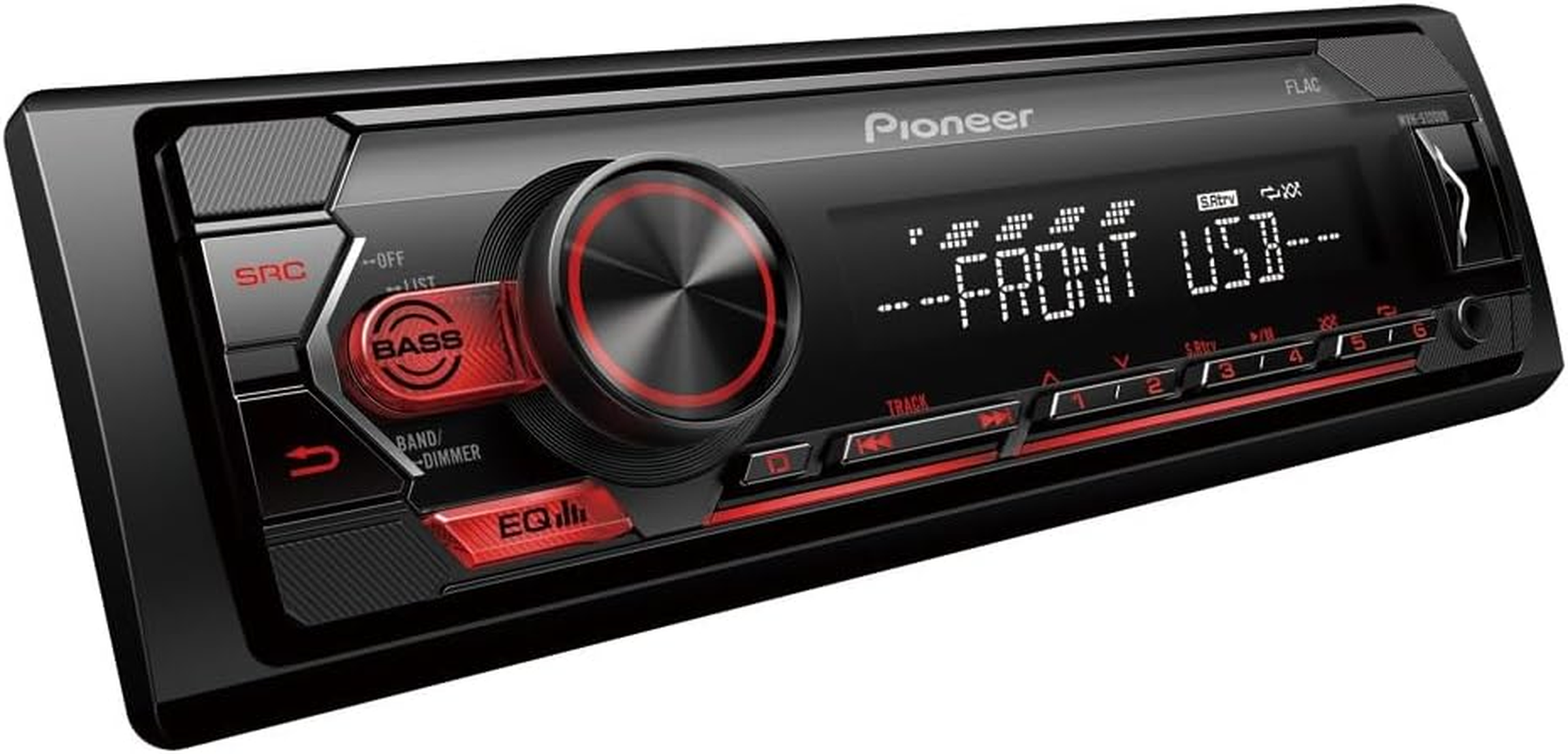 Pioneer MVH-S120UB 1-DIN Receiver with Red Illumination, USB and Compatible with Android Devices.