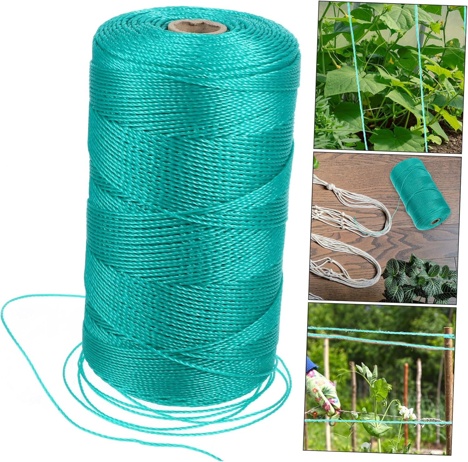 Garden Twine String for Climbing Plants Green Polyethylene Nylon Rope 18-Strand Roll Sturdy Gardening String for Vine Support and Plant Binding image number 5