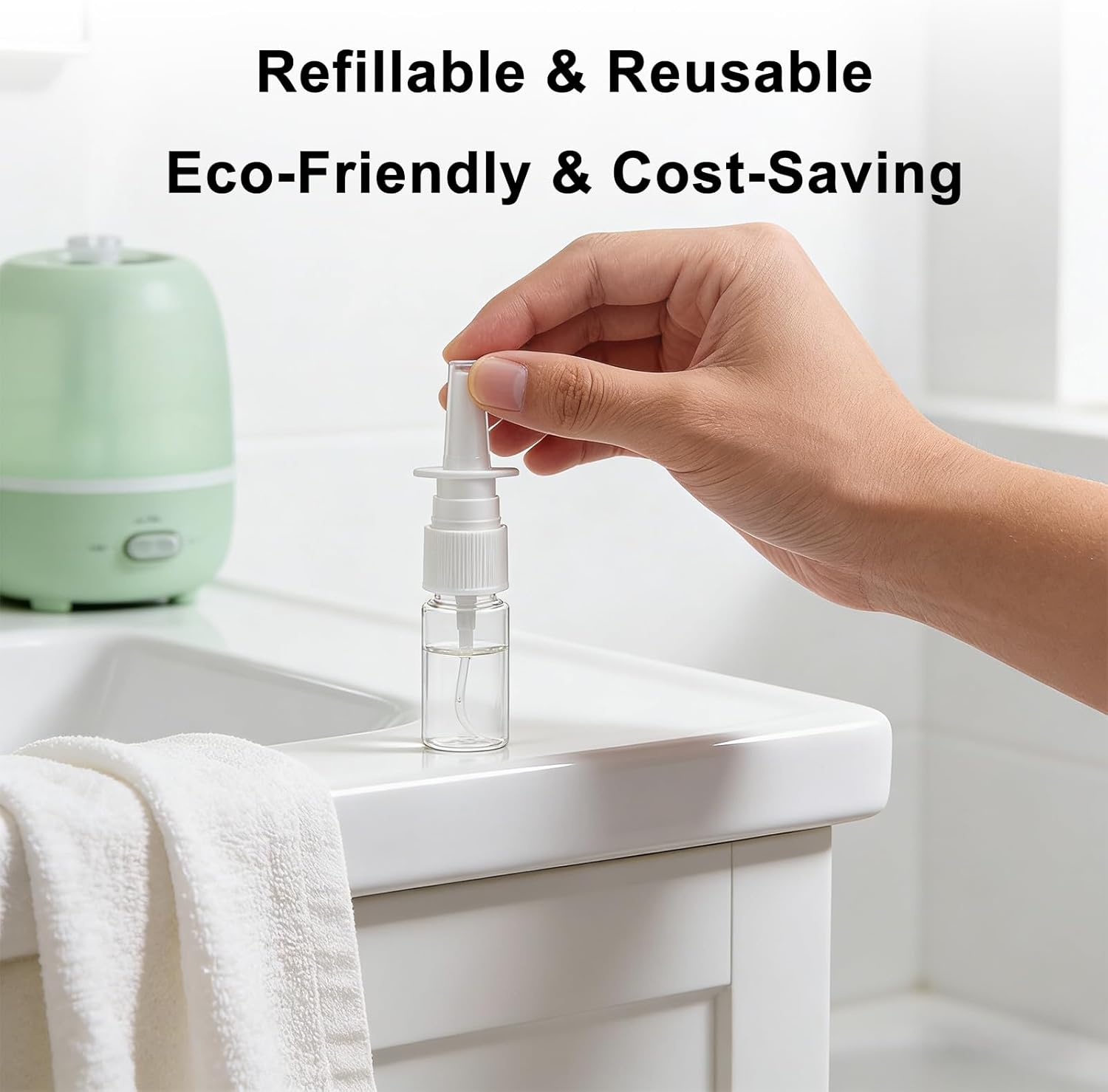 RIBHNXHI 3Pcs Nasal Spray Bottle Empty Rhinitis Care Sprayer Direct Spray Small Portable Plastic Refillable Container for Saline Essential Oil Nasal Sprayer 10Ml for Home and Travel Use image number 6