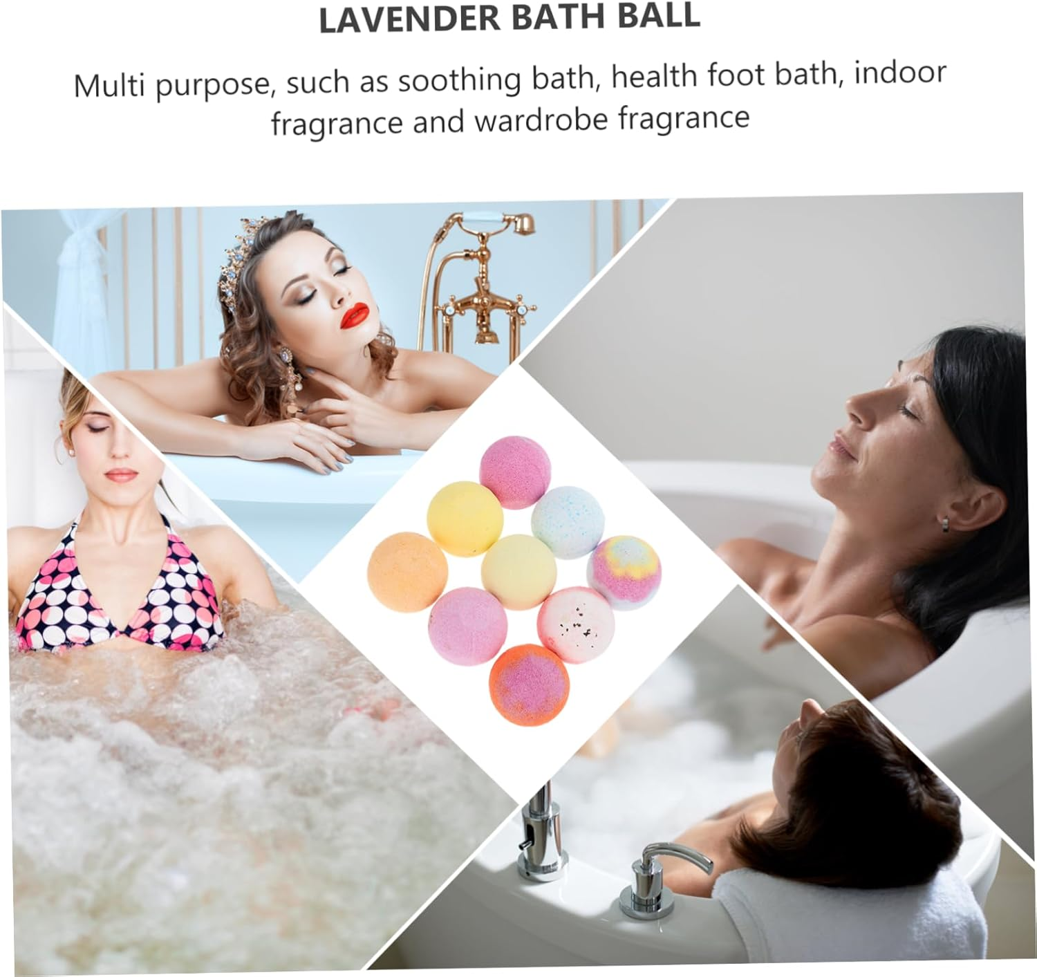Bath Bombs Set 9Pcs 60G Essential Oil Infused Bubble Bath Balls with Dried Flowers for Relaxation and Aromatherapy Random Color image number 5