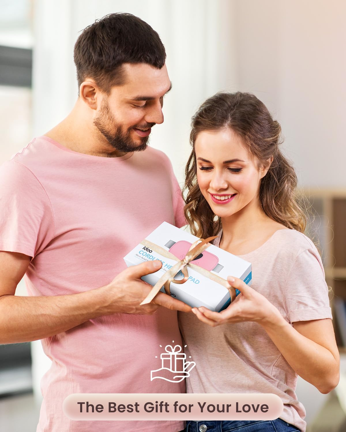 Idoo Large Heating Pad for Cramps, Cordless Portable Menstrual Heat Pack for Pain Relief with 3 Heat Levels and 3 Vibration Massage Modes, Fast Back or Belly Heating, Ideal Gifts for Women, Girls (Pink) image number 5