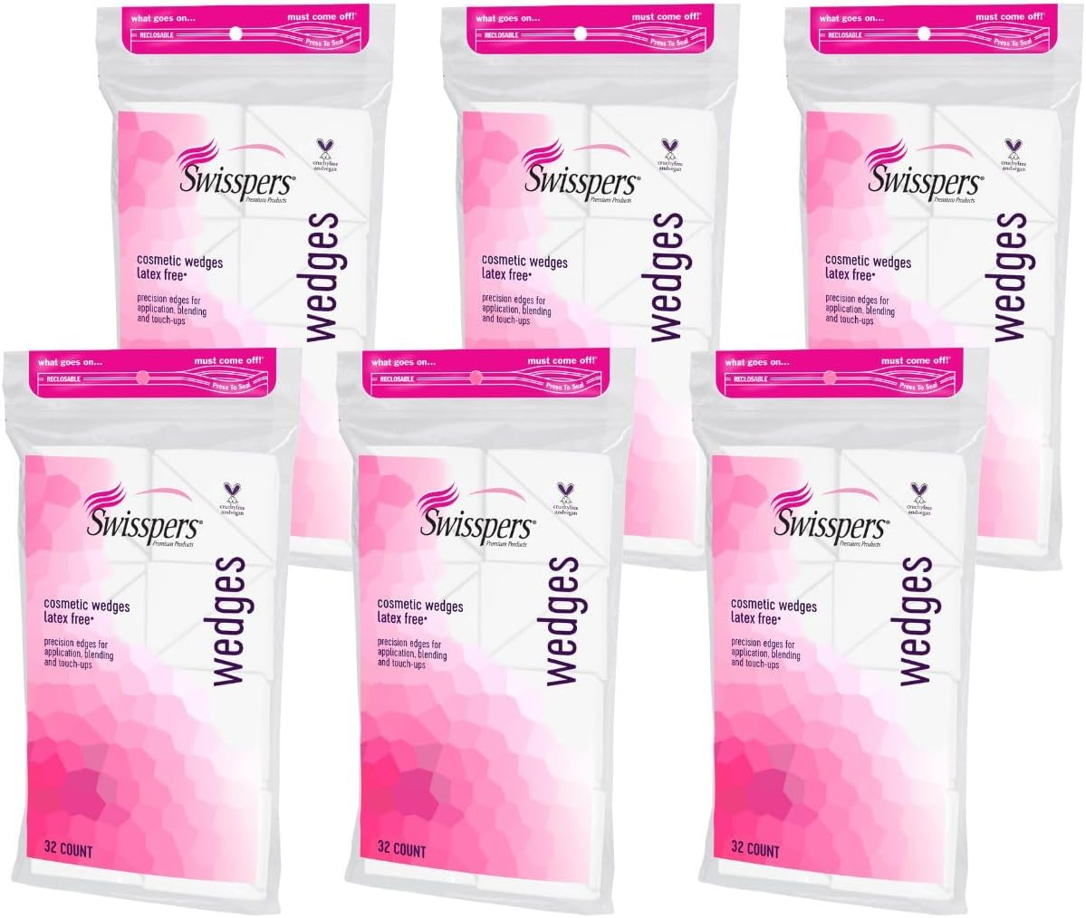 Swisspers Premium Pro Cosmetic Wedges, Latex-Free Makeup Wedge, Jumbo Size, 16 Count Bag image number 6
