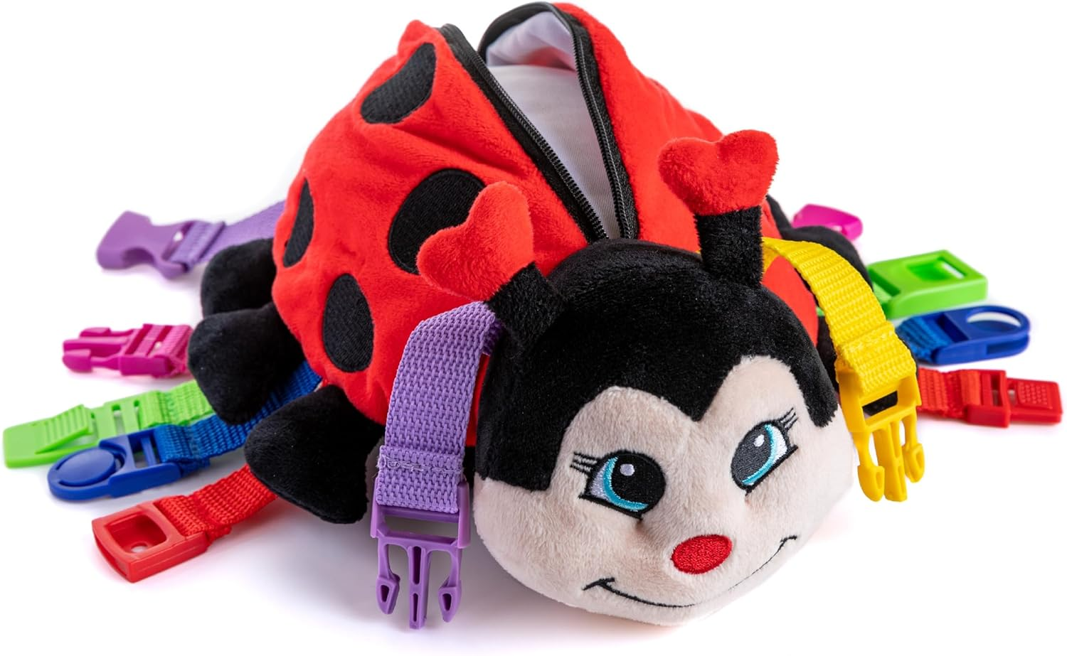 BUCKLE TOY Becky Ladybug - Toddler Early Learning Basic Life Skills Children&rsquo;S Plush Travel Activity