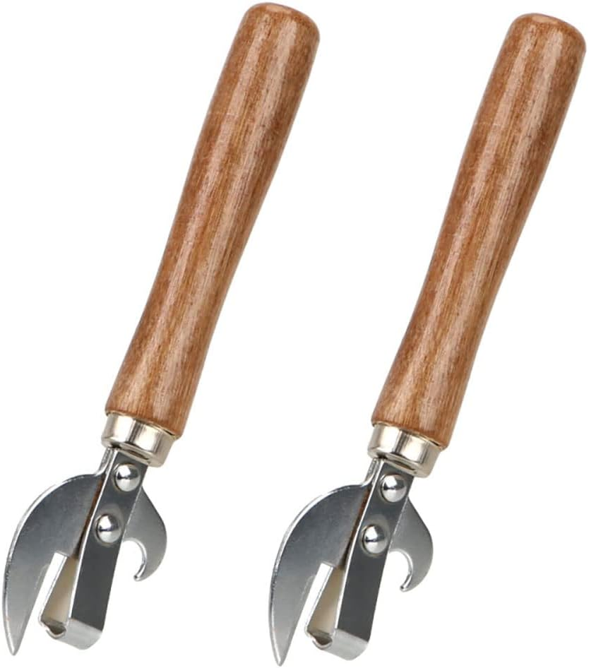 TEAMWILL 2Pcs Stainless Steel Traditional Old Fashion Stab Can & Tin Opener and Corkscrew image number 6