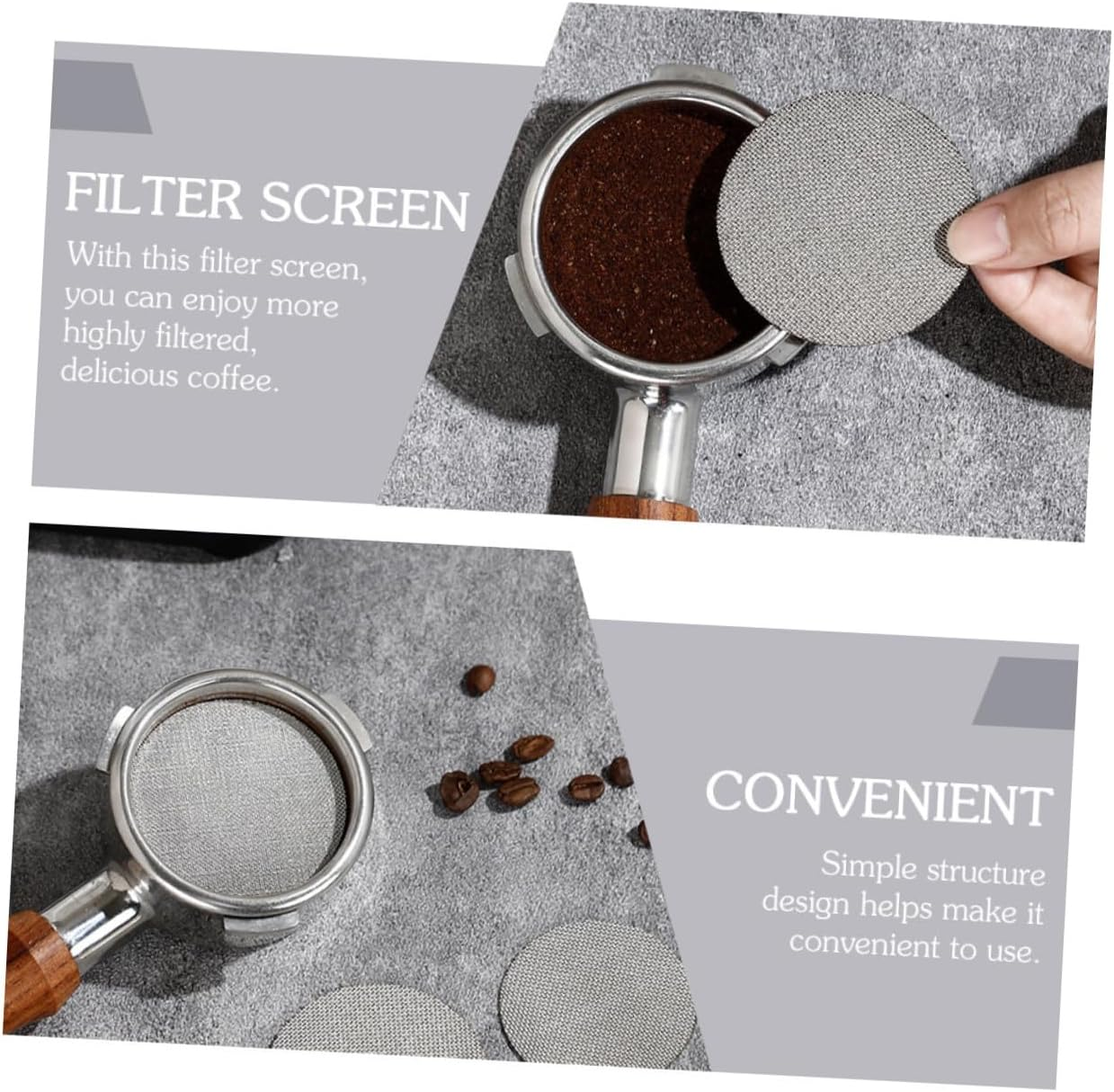 LOORGVEL Espresso Puck Screen and Coffee Filter Mesh 58Mm Stainless Steel Reusable Espresso Filter Plate Compatible with Portafilter 2Pcs for Home and Caf&eacute; Use image number 2