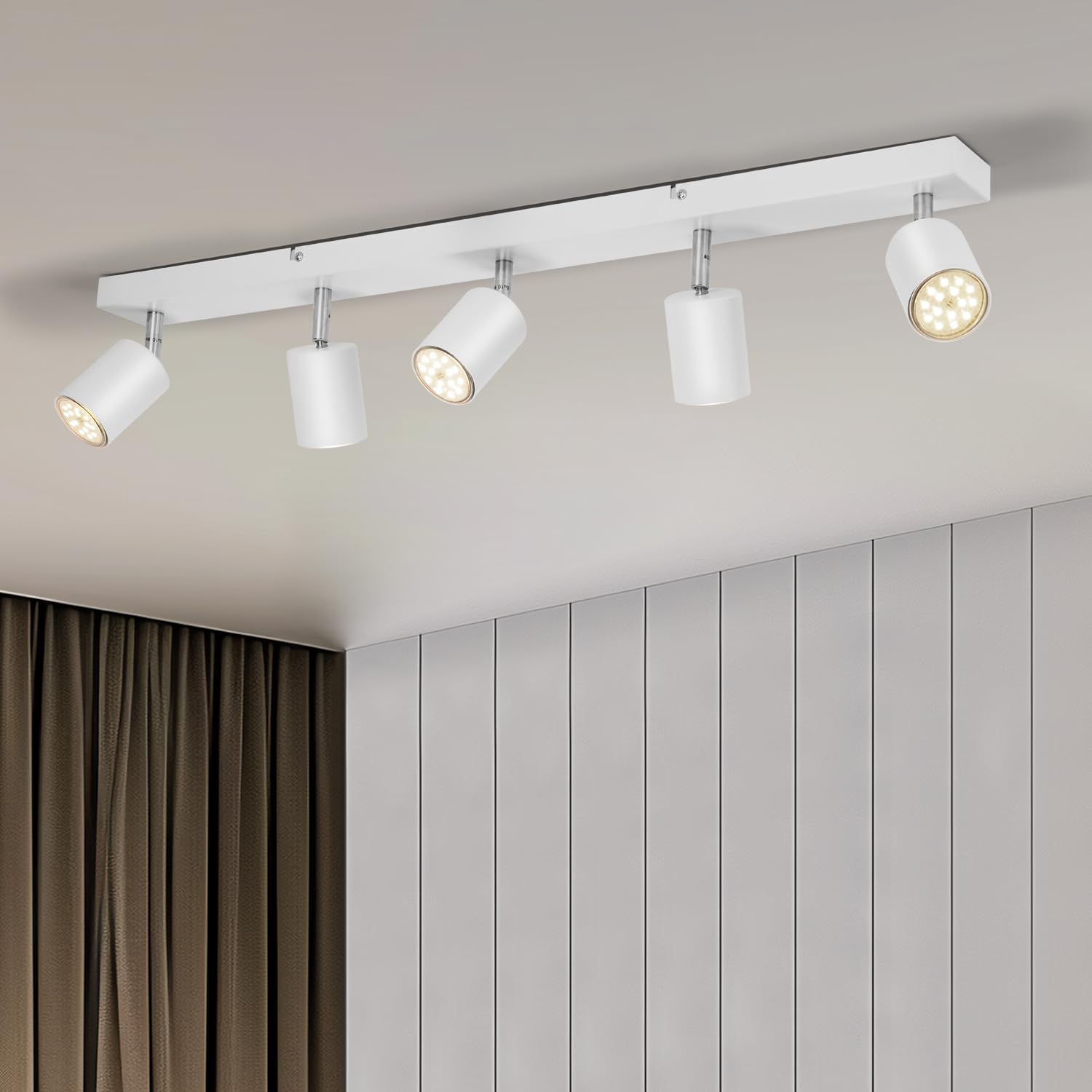 Gr4Tec Ceiling Spotlight LED 6 Bulbs, Modern LED Ceiling Light Spotlight Black, Ceiling Light Spot Swivelling, Metal Ceiling Spotlight GU10 for Hallway, Kitchen, Bedroom, Living Room (Bulb Not