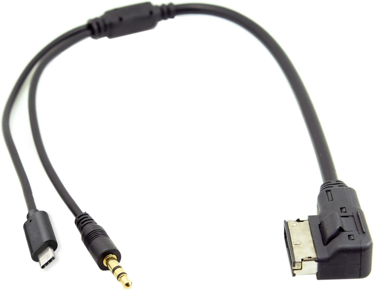 JSER Media in AMI MDI to Stereo 3.5Mm Audio & USB-C Aux Adapter Cable for Car VW Audi 2014 A4 A6 Q5 Q7 image number 3