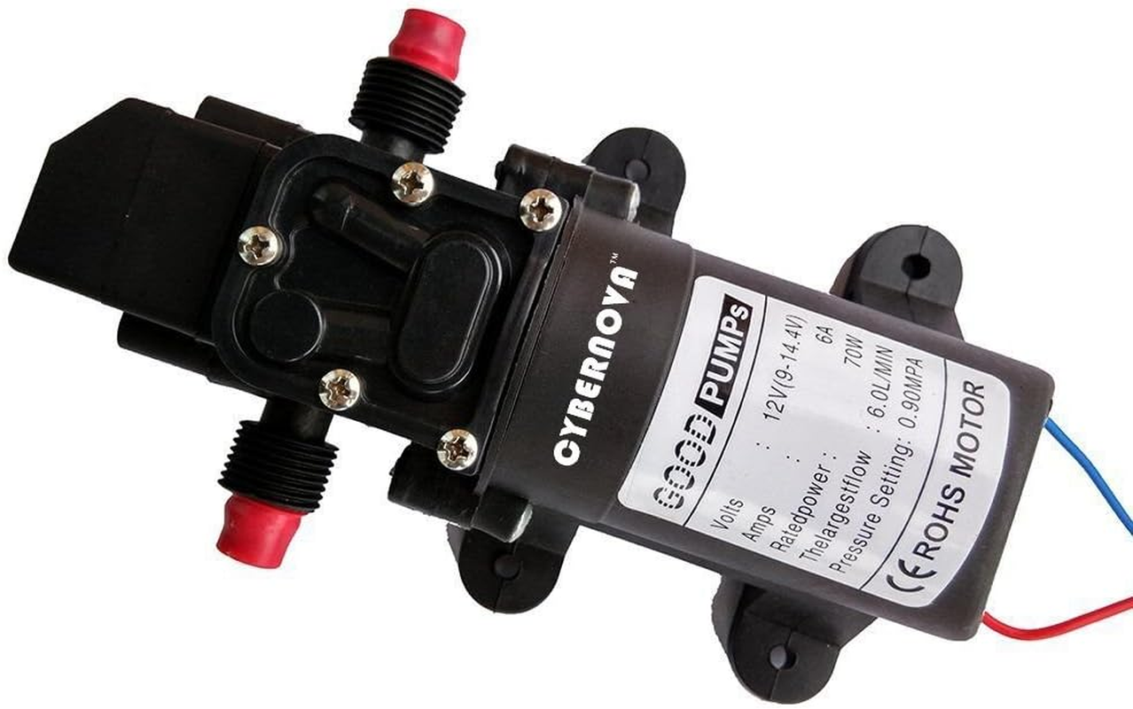 CYBERNOVA DC12 V 131PSI 6L/M Water High Pressure Diaphragm Self Priming Pump Caravan/Boat/Rv/Garden (6L/M) -3308 image number 2