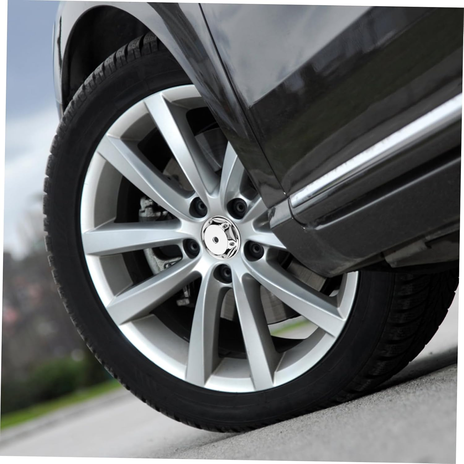 HONMEET 4Pcs Silver 68Mm Car Rim Caps Auto Wheel Center Covers Vehicle Hub Caps Replacement Accessory for Fit Cars image number 5