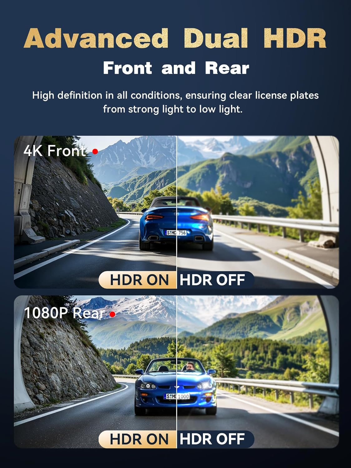 DDPAI 4K+2K Dash Cam Front and Rear, STARVIS 2 IMX678 Dash Cam for Cars, Free 64G Emmc, Dual HDR, 5G Wifi, GPS, 3" IPS, AI ISP Night Vision, 24H Parking Mode, 4G Available, ADAS, Z90 Pro