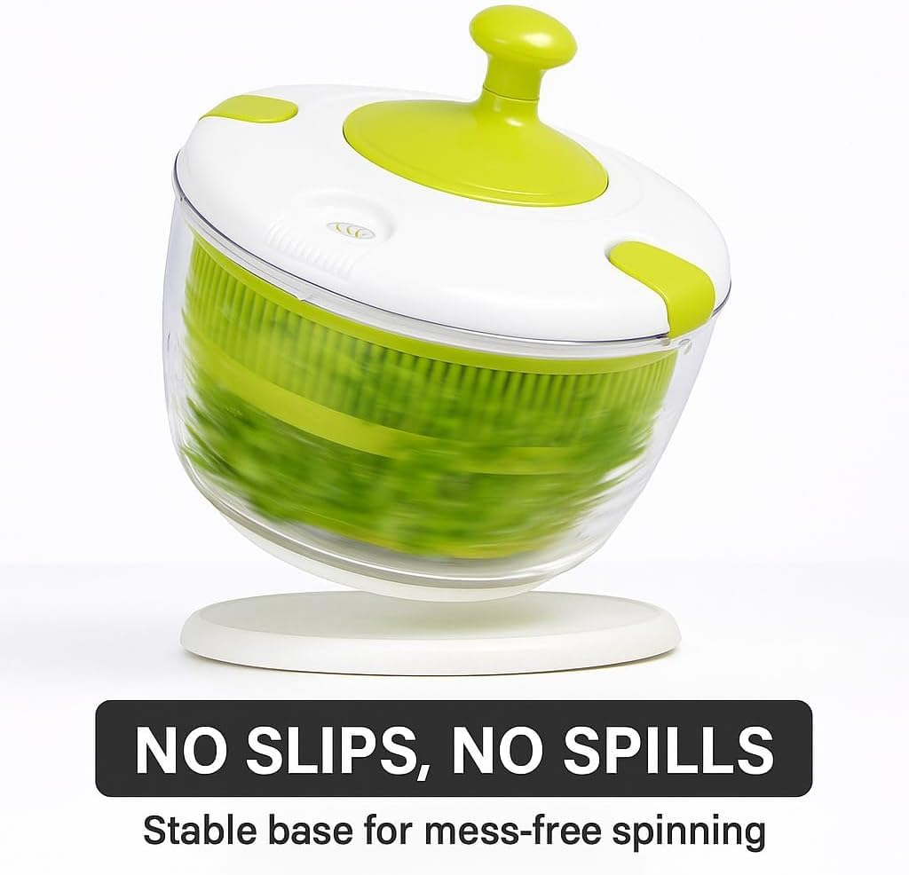 Large 5L Salad Spinner for Lettuce & Greens &ndash; Vegetable Washer & Dryer Easy Spin & Drain with Colander Bowl Fresh Salad Maker & Fruit Cleaner image number 3