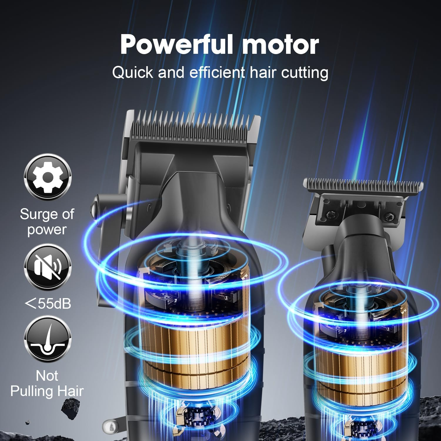 KEMEI Professional Hair Trimmer and Trimmer Set, Electric Hair Trimmer for Men, Cordless Barber Clippers Trimmer, Zero Gap T-Blade Hair Trimmer, Wireless Rechargeable image number 5