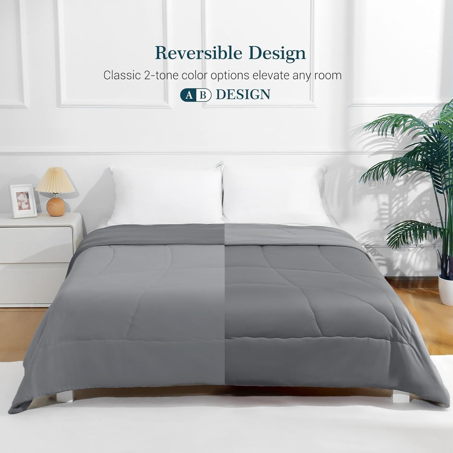 Elegear Revolutionary Cooling Comforter King Absorbs Body Heat to Keep Cool, Lightweight Summer Comforter Japanese Arc-Chill Cold Tech Fabric Cooling Blanket Hypo-Allergenic Cooling Quilt image number 3