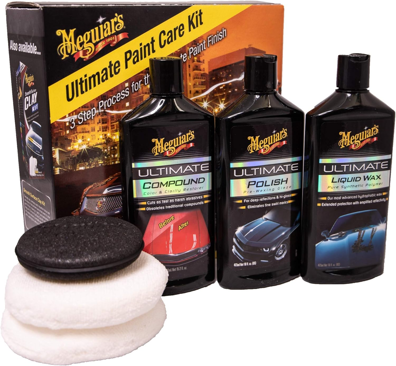Meguiar'S ULTPCKITEU Ultimate Paint Care Kit: 3 Step Process for the Perfect Paint Finish. Contains: Compound, Car Polish & Car Wax image number 5