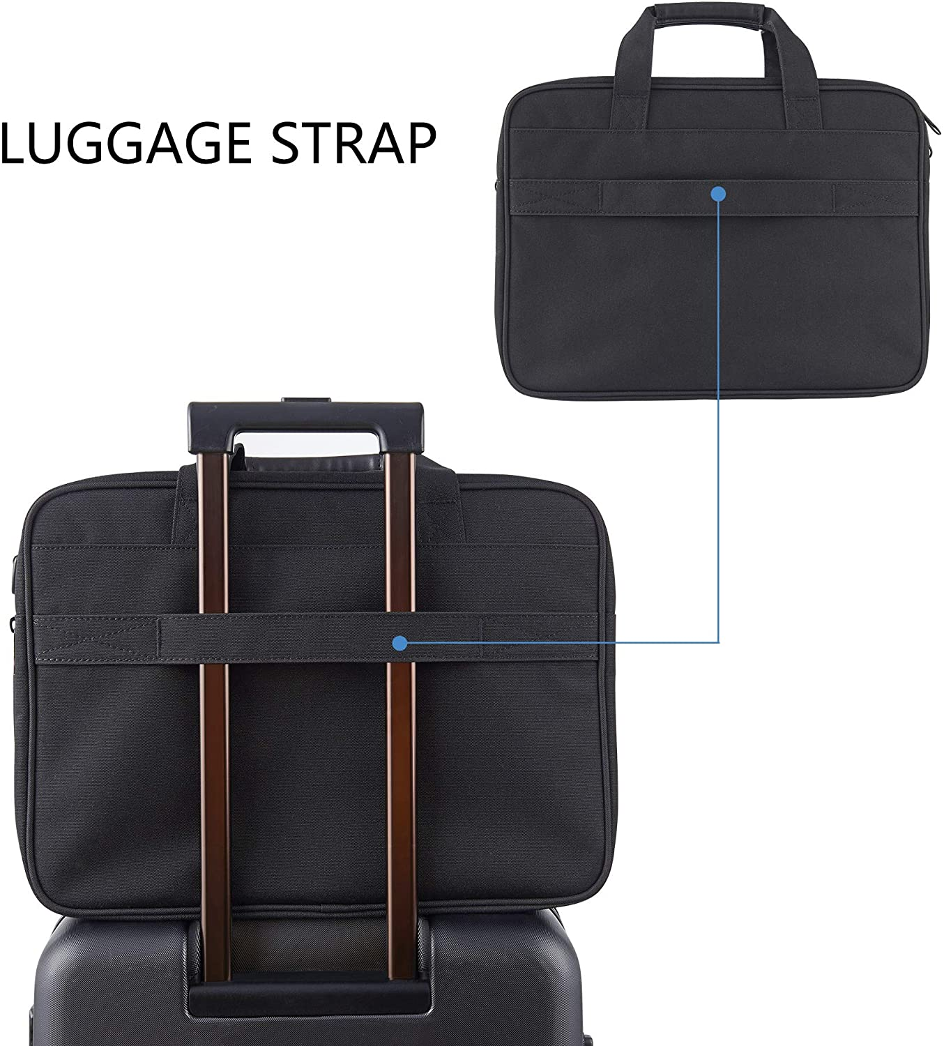 KROSER Laptop Bag 18" Expandable Lightweight Briefcase for 17.3" Laptop Premium Business Work Bag Water-Repellent Messenger Bag with RFID Pockets for School/Travel/Women/Men-Black