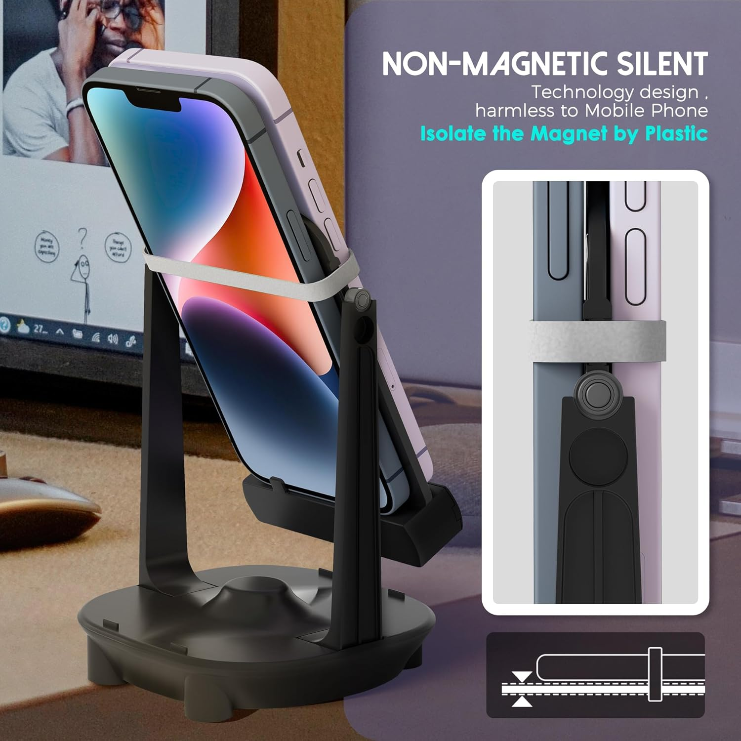 Phone Swing Compatible for Pok GO plus Cellphone Pedometer Steps Counter Accessories, (Super Mute) (Support 2 Phones) Quick Steps Earning Device with USB Cable, Phone Holder image number 2