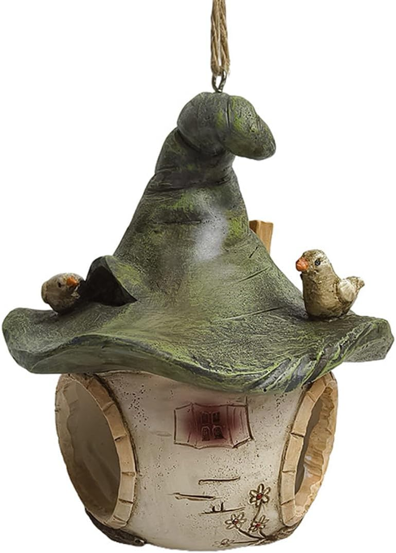 AIMALL 5.51 Inch Hanging Birdhouse Ornament, Cartoon Design, Resin Tree Hummingbird Nest, Outdoor Courtyard Decoration, Weatherproof and Durable image number 3