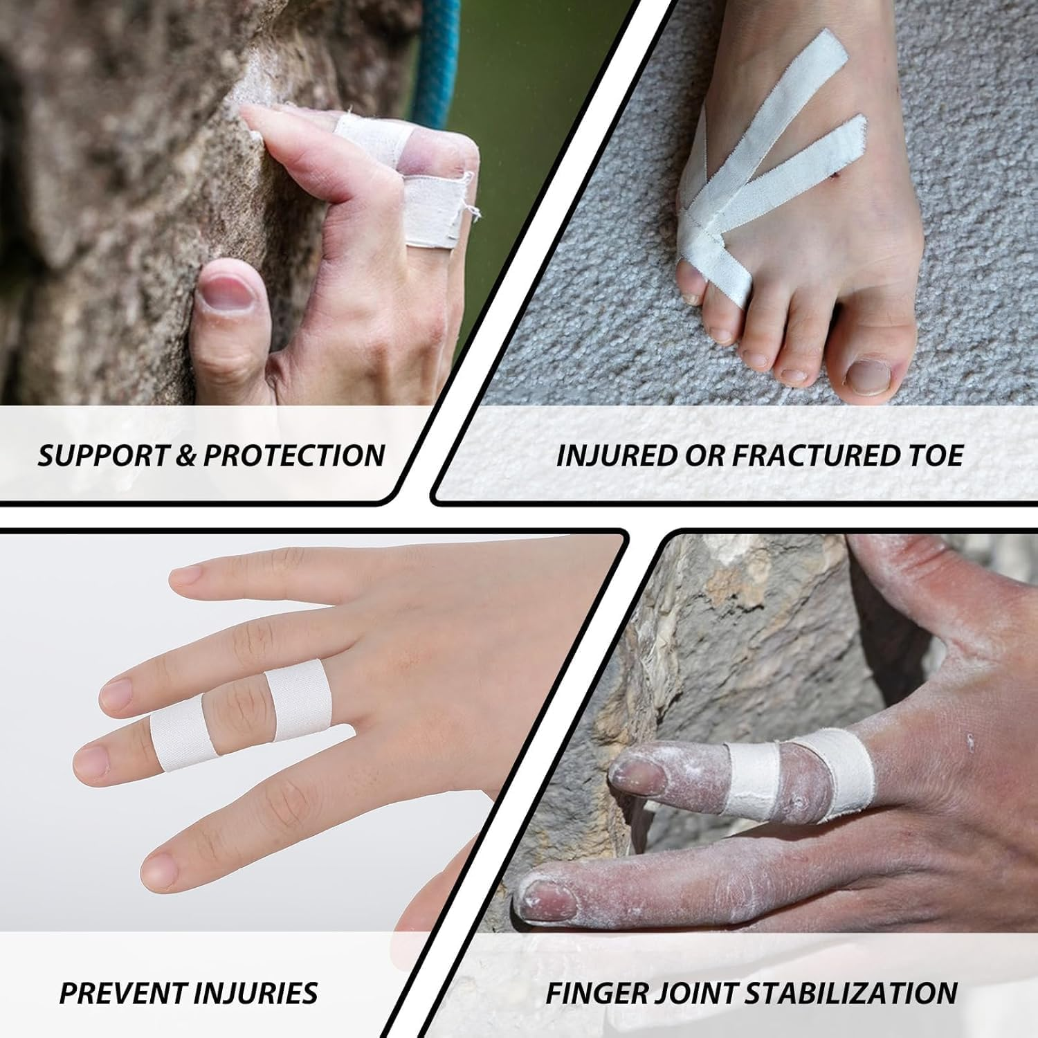 White Sports Finger Tape, 4 Roll White Athletic Sports Fingers Wrap Tape, White Athletic Finger Sports Tape Fingers Wrap, Self Adherent White Sports Finger Strip Rolls for Outdoor image number 5