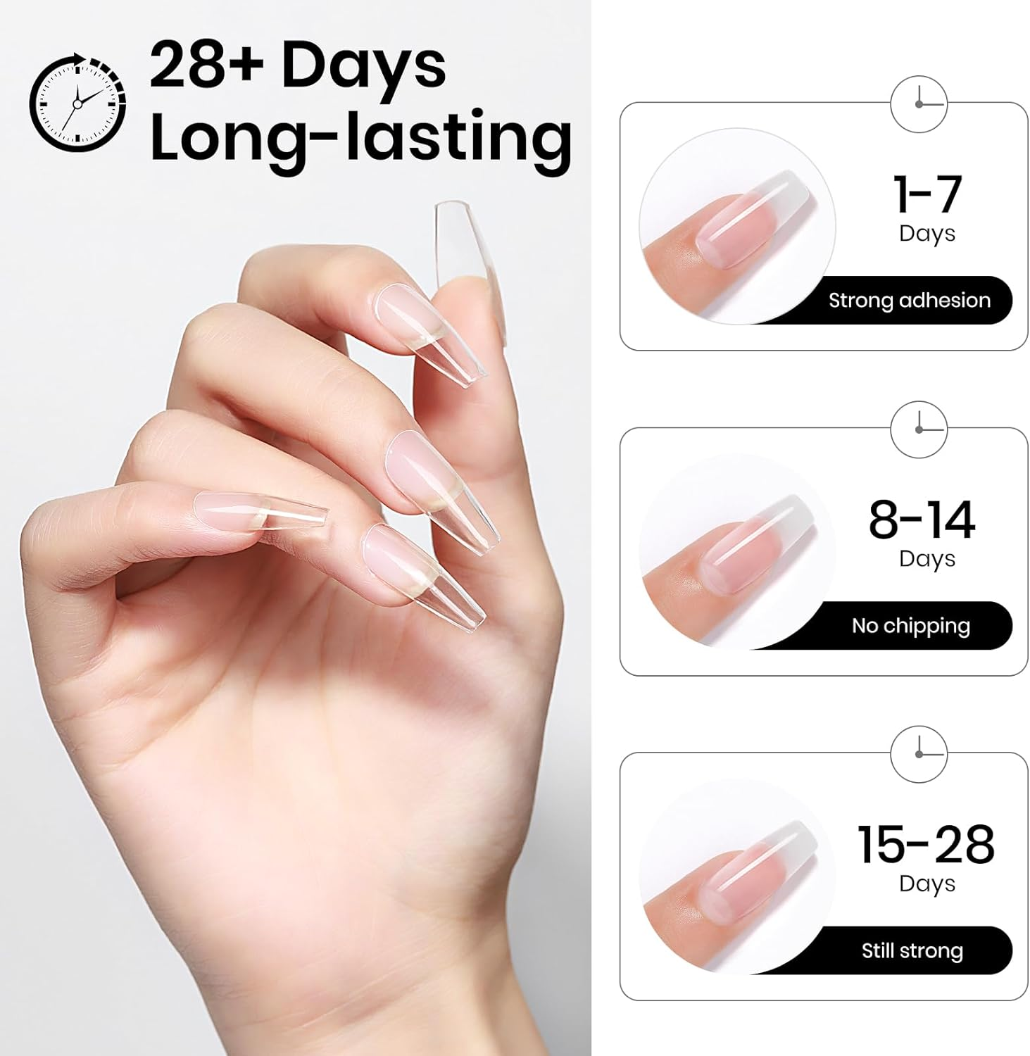 MIZHSE 30G Solid Builder Gel for Nails and 15G Rhinestone Glue for Nails, Clear Nail Builder Gel Hard Gel for Nails 3D Nail Sculpting Gel Non-Sticky U V LED Nail Charm Glue Nail Art Salon Home DIY image number 6