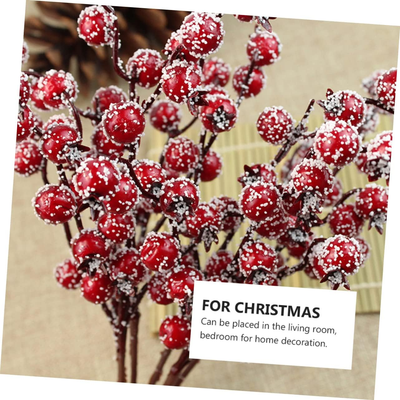 1Set Fake Pomegranate Decorations Simulated Christmas Supplies for Home Living Room and Bedroom Decor Realistic Red Lightweight and Attractive image number 3