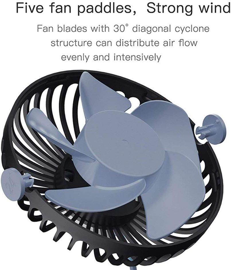 Mini Clip on Desk Fan, Portable Handheld Small Fan USB Fan Charging Desktop Mini Portable Desktop Fan Desktop Outdoor Fan for Office Home,Blue image number 3