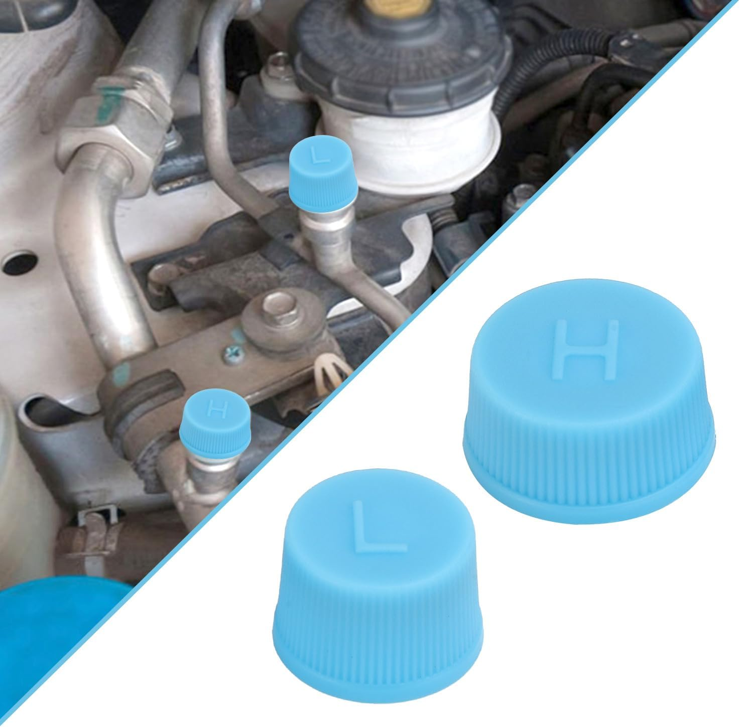 4Pcs Replacement Valve Cap for Car Air Conditioning, Leakproof R134A AC High & Low Pressure Port Caps Vehicle Air Conditioning Seal Accessories image number 5