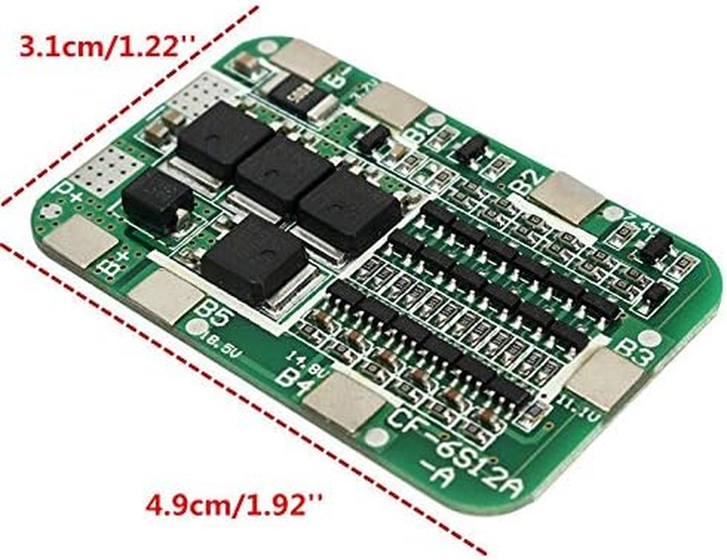 TECNOIOT 5Pcs 6S 15A 24V PCB BMS Protection Board for 6 Pack 18650 Li-Ion Lithium Battery image number 3